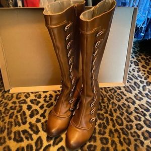 Joyfoile Simone Wedge Double Rivet Zip Tall Boot